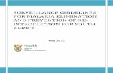 Surveillance Guidelines for Malaria Elimination and Prevention of ...