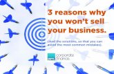 3 reasons why you won't sell your business