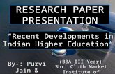 Research paper competition- "Recent Developments in Indian Higher Education"