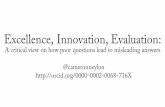 Excellence, Innovation, Evaluation: Collaboration x Innovation
