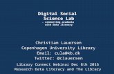 Digital Social Science Lab: Connecting academia with data literacy