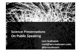 Science presentations   on public speaking - lecture u antwerp sudmann
