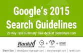 Google 2015 Search Guidelines Summary