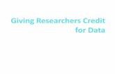 Research data spring: giving researchers credit for their data