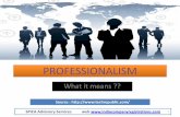 What professioanlism means