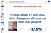Introduction on MOOCs, their European dimension and ECO project