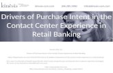 Drivers of Purchase Intent in the Contact Center Cxperience in Retail Banking
