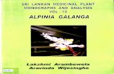 sri lankan medicinal plant monographs and analysis vol -10 alpinia ...