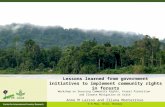 Lessons learned from government initiatives to implement community rights in forests