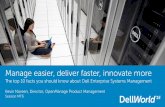 Manage easier, deliver faster, innovate more - Top 10 facts on Dell Enterprise Systems Management