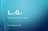 Lgal one   user training - overview and matter management