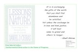 Lessons from Nature.- Book Reading Assignment