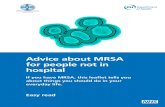 Easy read advice about MRSA for people not in hospital