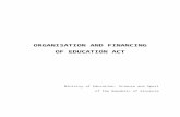 organisation and financing of education act