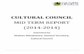 CULTURAL COUNCIL MID TERM REPORT (2014-2014)