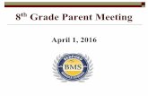 8 Grade Parent Meeting