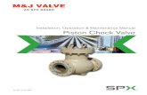 Piston Check Valve: Installation, Operation, and Maintenance Manual
