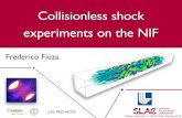 Collisionless shock experiments on the NIF