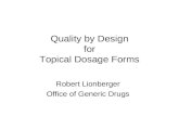Pharmaceutical Equivalence of Topical Dosage Forms