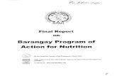 Final Report Barangay Program of Action for Nutrition