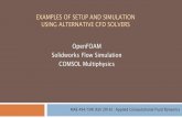 OpenFOAM, Solidworks Flow Simulation, and COMSOL