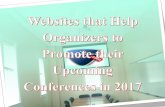 Websites that help organizers to promote their upcoming conferences in 2017