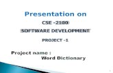 Word Dictionary - Software Development Project 1