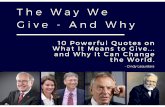 The Way We Give - And Why by Cindy Laquidara