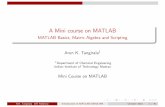 A Mini course on MATLAB - MATLAB Basics, Matrix Algebra and ...