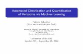 Automated Classification and Quantification of Verbatims via Machine Learning
