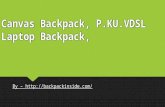 Canvas backpack, p.ku.vdsl laptop backpack, vintage canvas backpack,