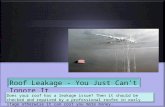 Roof Leakage - You Just Can’t Ignore It