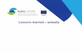 Progress of the Baltic SCOPE Lessons Learned topic so far *