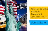 2016 Top ten mobile application development Companies to Look For  CA, Pleasanton - USA