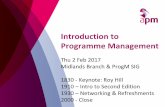 Introduction to Programme Management book launch 2nd edition, Birmingham, 2 February 2017