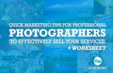 Quick marketing tips photographers