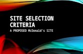 Site selection-c riteria