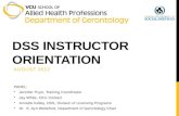DSS instructor orientation Aug 2012