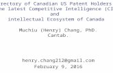 The archived Canadian US Patent Competitive Intelligence Database (2016/2/9)