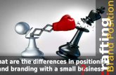 differences in positioning and branding with a small business