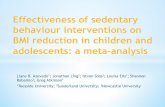 Effectiveness of sedentary behaviour interventions on BMI reduction in children and adolescents: a meta-‐analysis