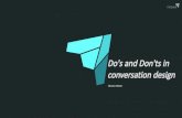 Do's and don'ts in conversation design