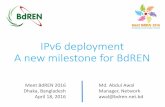 IPv6 Deployment - A New Milestone for BdREN