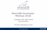 MariaDB Developers Meetup 2016 welcome words