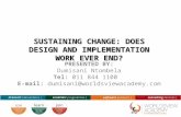 Sustaining change: Does design and implementation work ever end?