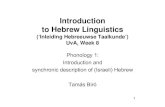 Introduction to Hebrew Linguistics