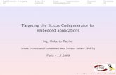 Targeting the Scicos Codegenerator for embedded applications