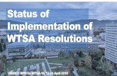 Status of Implementation of WTSA Resolutions