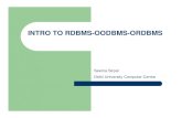 INTRO TO RDBMS-OODBMS-ORDBMS