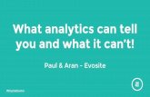 What analytics can tell you and what it cant!
